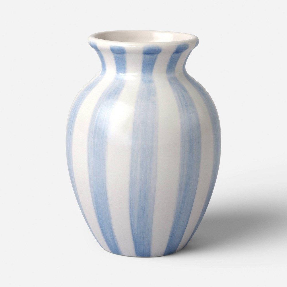 Tall Ceramic Vase Blue/White Stripe - Room Essentials, Target
